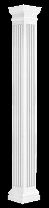 Tuscan Square Fluted Straight Shaft Column